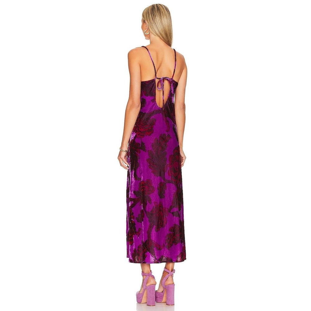 Rhode Jemima Dress in Camellia Vine Crocus Size 4 Velvet Midi - Picture 3 of 7